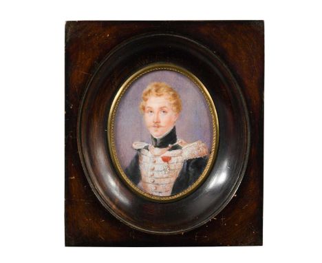 Continental School, 19th century Portrait miniature of an officer, thought to be Joseph de Bascherinscribed with the proposed