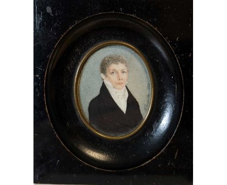 Carl Gottlob Schmeidler (1772-1838) Portrait miniature of a gentleman with curly hairsigned and dated 'Schmeidler 1800' (lowe