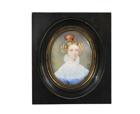 English School, circa 1835 Portrait miniature of Amelia Gilmour (1815-1871); and Portrait miniature of Harriette Norcliffe Ro