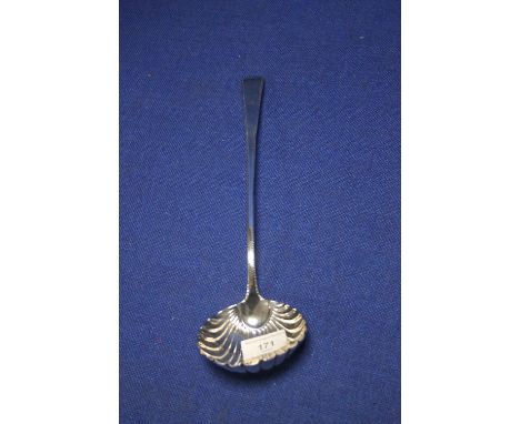 A HALL MARKED SILVER STEEL LADLE