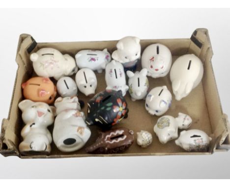 A collection of ceramic piggy banks 