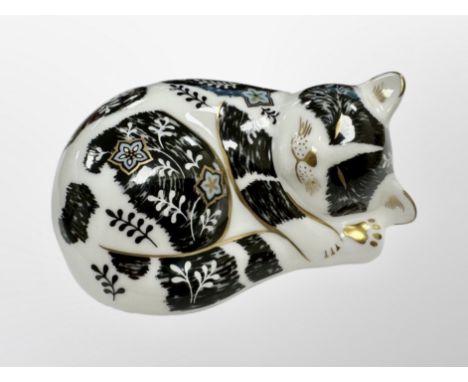 A Royal Crown Derby Misty paperweight with silver stopper, exclusive for the Royal Crown Derby Collector's Guild