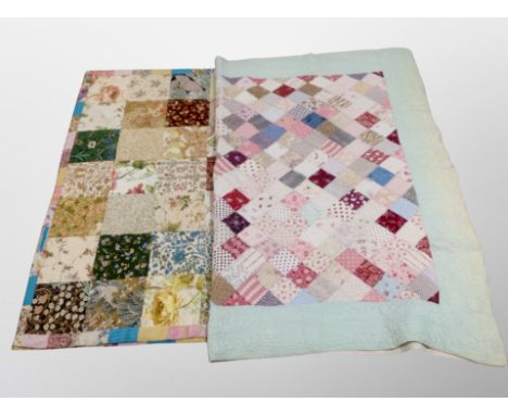 Two early 20th century patch work quilts 