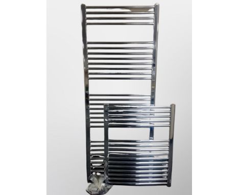 Two chrome ladder radiators, width 60 cm