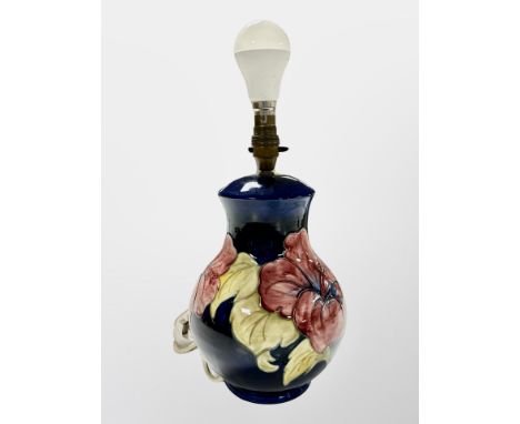 A Moorcroft table lamp, overall height including bulb 41 cm 