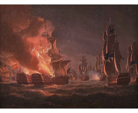 THOMAS WHITCOMBE (BRITISH, 1752-1824)Second battle of Algeciras, 12th July 1801inscribed and initialled 'Capt Sir James Sauma