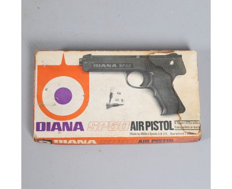 A DIANA SP50 .177 AIR PISTOL IN ORIGINAL BOX. A .177 calibre Diana SP50 Air Pistol made by Milbro Sports Ltd U.K. In original