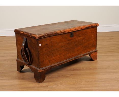 A 19TH CENTURY CAMPHOR WOOD RECTANGULAR TRUNK96cm wide; 43cm deep; 50cm high