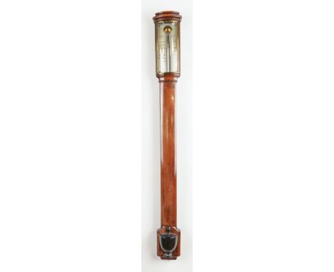 A REGENCY BOW-FRONTED BRASS-MOUNTED MAHOGANY STICK BAROMETERSigned Bate, London100cm highPROVENANCE: The Waterhouse Collectio