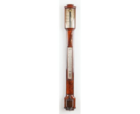 A REGENCY MAHOGANY AND OUTLINED BOW-FRONT STICK BAROMETERSigned W. R. Last, Yarmouth98cm highThe barometer appears to be in g