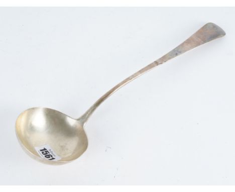 A GEORGE III SILVER OLD ENGLISH PATTERN SOUP LADLEBottom marked, London 1767, weight 155 gms