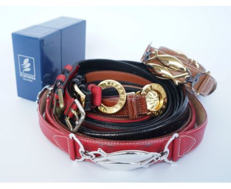 A COLLECTION OF DESIGNER BELTS BY TIFFANY &amp; CO, RALPH LAUREN, LOEWE, AQUASCHUTUM AND ICHTHYS (9)To include three belts by