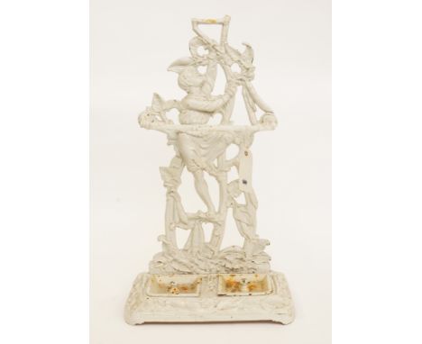 A LATE VICTORIAN WHITE PAINTED CAST-IRON STICK STANDCirca 1890With a Registration stamp ‘Rd No. 72233’, the back modelled as 