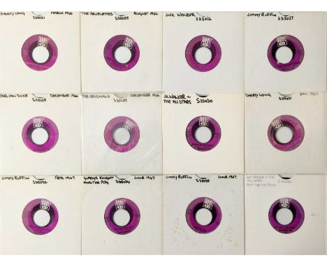 SOUL RECORDS LABEL - 7" COLLECTION. A fine collection of around 67 7" singles on Soul Records, all on the purple label. Artis