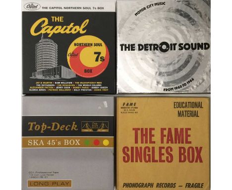SOUL 7" BOX SETS.A quality pack of 4 soul 7" box sets. Titles include The Capitol Northern Soul 7s Box (535 742-6, 7x 7" incl