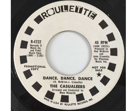 THE CASUALEERS - DANCE DANCE DANCE 7" (US PROMO - ROULETTE R-4722). A superb floor-filler by The Casualeers - Dance, Dance, D
