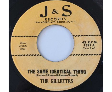 THE GILLETTES - THE SAME IDENTICAL THING 7" (US SOUL - J&amp;S RECORDS 1391). A thumping or US soul/ R&amp;B by The Gillettes