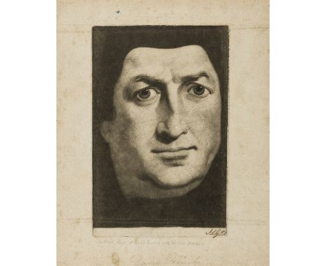 Theatre.- Pine (Robert Edge, publisher) The Death Mask of David Garrick, mezzotint, scratch letter proof, with [?]collector's