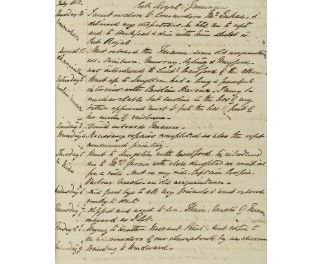 Royal Navy.- Malcolm (George John, Rear-Admiral, 1830-84) Log Book on HMS Cumberland and Letter Book, autograph manuscript &a