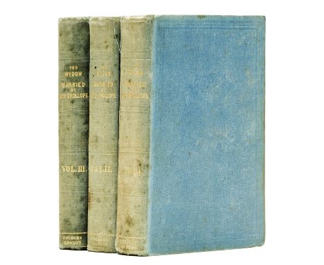 Trollope (Frances) The Widow Married, 3 vol., first edition, frontispieces and 18 plates by Buss, 8pp. ads. at start of vol.1