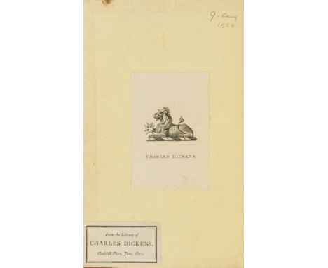 Dickens (Charles).- Lever (Charles) The Confessions of Harry Lorrequer, Charles Dickens' copy with his bookplate and book-lab