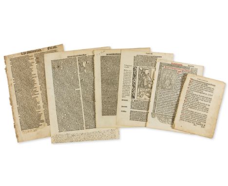 NO RESERVE Early printing.- A group of c.20 English and Continental leaves, including leaves printed by Wynkyn de Worde, Rich