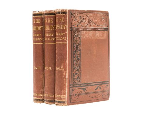 Trollope (Anthony) Is He Popenjoy?, 3 vol., first edition in book form, half-titles, vol. 1 &amp; 2 with 2pp. advertisements 