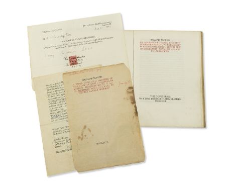 Doves Press.- Mackail (J.W.) William Morris: An Address delivered...before the Hammersmith Socialist Society, [one of 300 cop