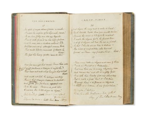 Unrecorded epic poem.- Herron (George) The Six Cantos. A Romance, manuscript, 185 numbered pp., but with some errors in pagin