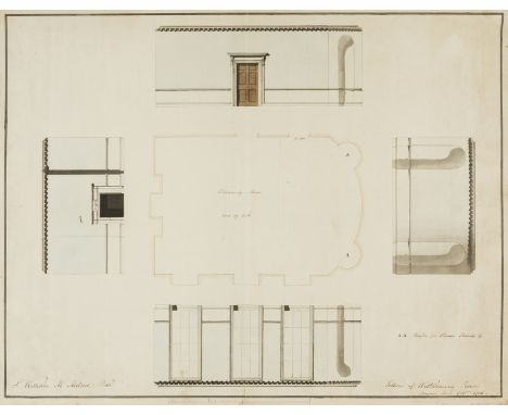 Architecture.- Soane (Sir John), Office of. Four sheets of architectural plans for Sir William Milner's Bruton Street house, 