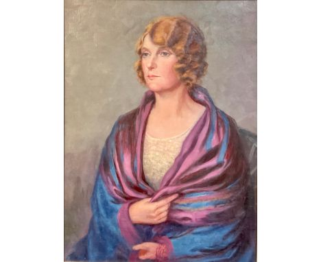 English School (20th century), Portrait of a Lady, oil on canvas, 74cm x 54cm 