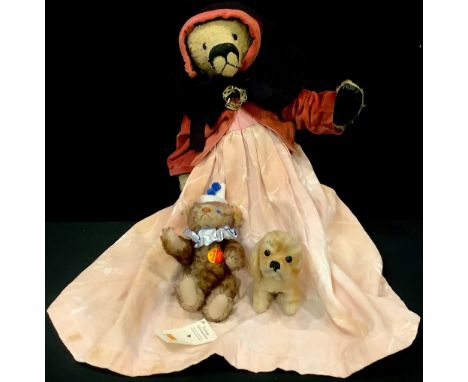 Toys &amp; Juvenalia - a Steiff (Germany) EAN 029110  Clown teddy bear, trademark 'Steiff' button to ear with red and yellow 