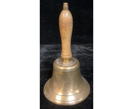 A bronze school bell, 25.5cm 