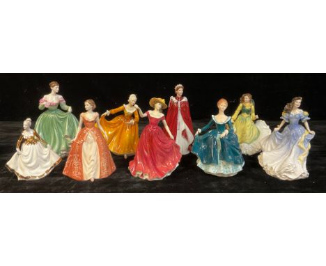 A Royal Doulton figure, April HN 3693; others, Kirsty HN 2381; Congratulations HN 4748; Lydia HN 4211; Janine HN 2461; Rebecc