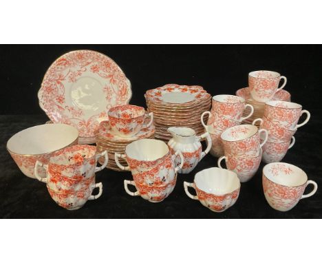An Edwardian Paragon part tea service; another similar, qty 