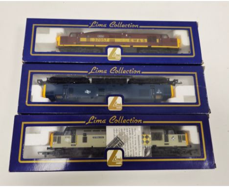 Three boxed Lima Collection 00 gauge model railway trainset locomotive engines to include L205025* Diesel locomotive Class 37