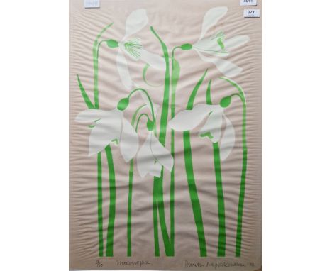 Danka Napiorkowska (b.1946) Screenprint 'Snowdrops 2', limited edition numbered 11/150, signed, titled, numbered and dated '7