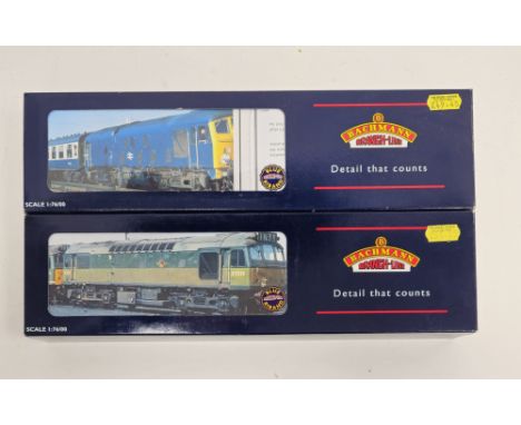 Two Bachmann Branch-line 00 gauge boxed locomotives and tenders to include 32-412 Class 25.2 diesel 25083 BR blue weathered a