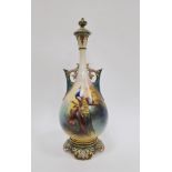 Royal Worcester Hadley ware oviform vase and cover, early 20th century printed green marks, shape