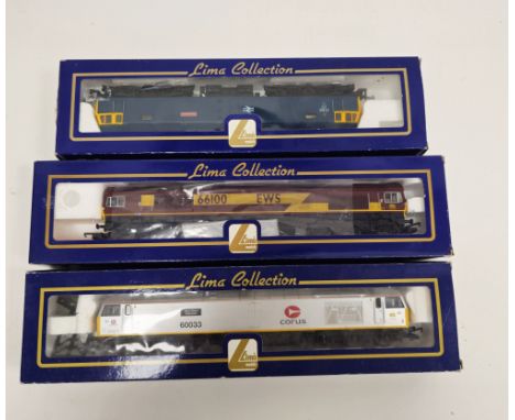 Three boxed Lima Collection 00 gauge model railway trainset locomotive engines to include L204666* Diesel Locomotive&nbsp;Cla