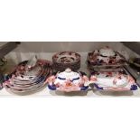Wood & Sons semi porcelain Verona pattern part dinner service, circa 1890, printed crowned red
