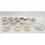 Collection of late 18th/early 19th century English porcelain teawares, comprising a bat-printed