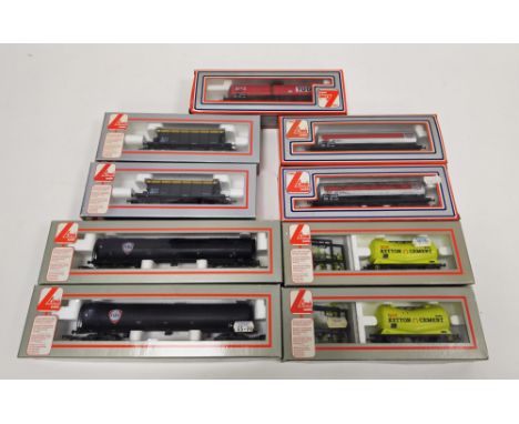 Nine boxed Lima Models 00 gauge rolling stock to include 2&nbsp;X No.302908 ESSO tanker , 2 X No.305602 Ketton Cement 9470 an