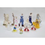 Collection of Royal Doulton bone china figures of ladies and other items including two figures of '