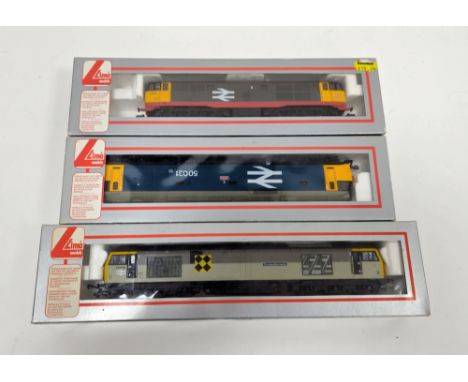 Three Lima Collection 00 gauge model railway diesel trainset locomotive engines to include No.205031A3 Class 31206 Railfreigh