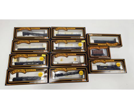 Quantity of Mainline Railways good wagons to include 37182 65 ton bogie well wagon, 37418 bogie well wagon with boiler, 3 X 3
