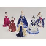 Group of Coalport bone china figures of ladies and others similar, including: Millennium Princess,