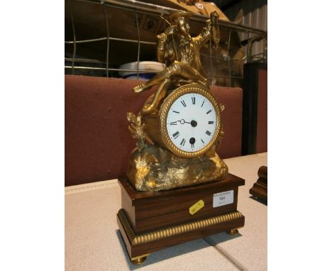 Ornate guilt decorated mantel clock A/F