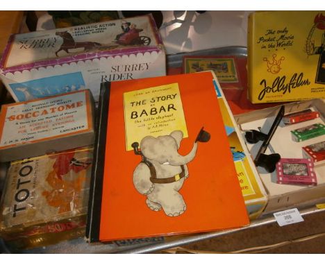 Tray of vintage games inc "The story of Baa Baa book"