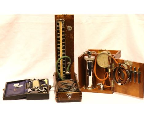 Two vintage sphygmomanometer and an ocular scope. P&amp;P Group 3 (£25+VAT for the first lot and £5+VAT for subsequent lots) 